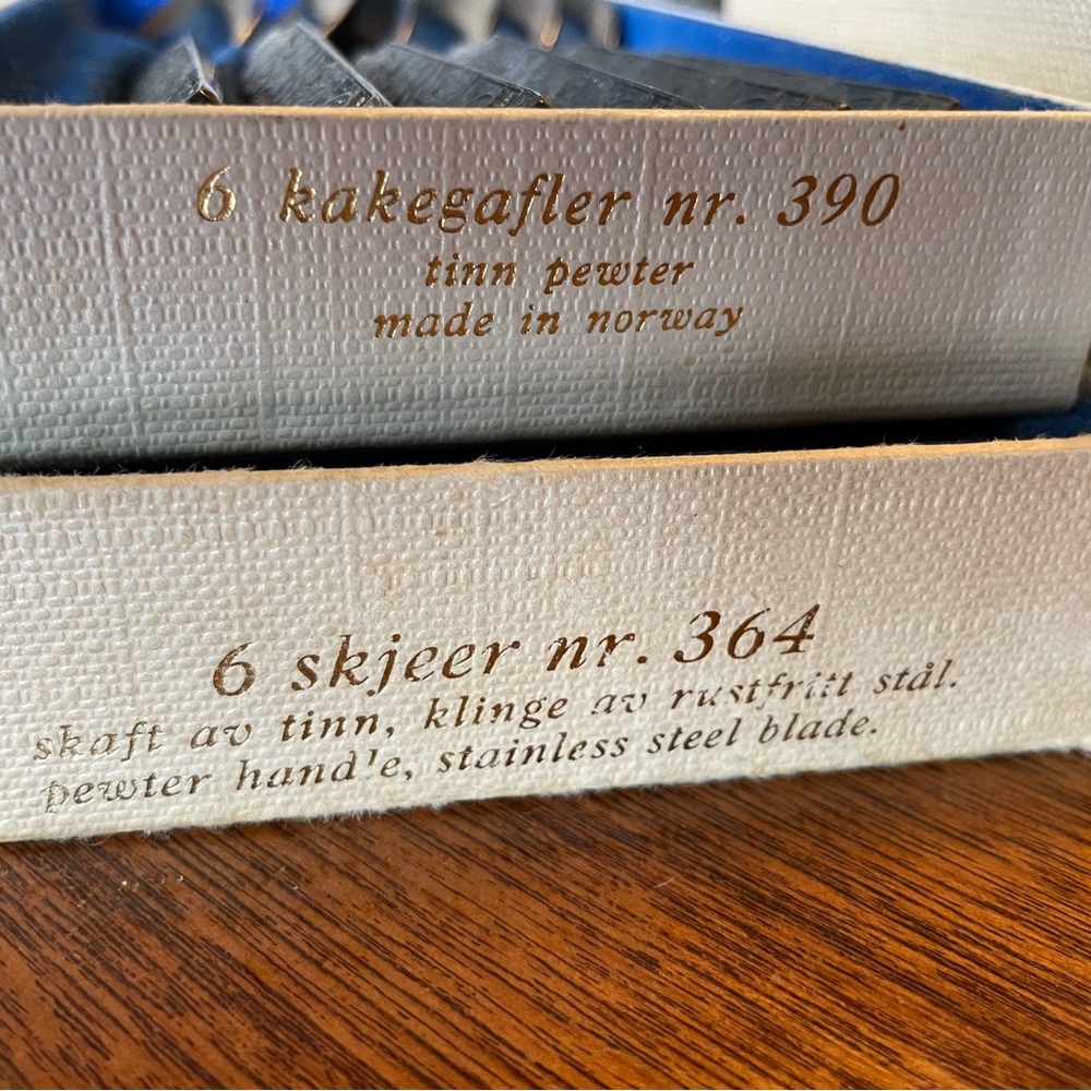 Norwegian Hardanger KONGE TINN pewter/stainless steel Viking flatware set - Picture 12 of 14